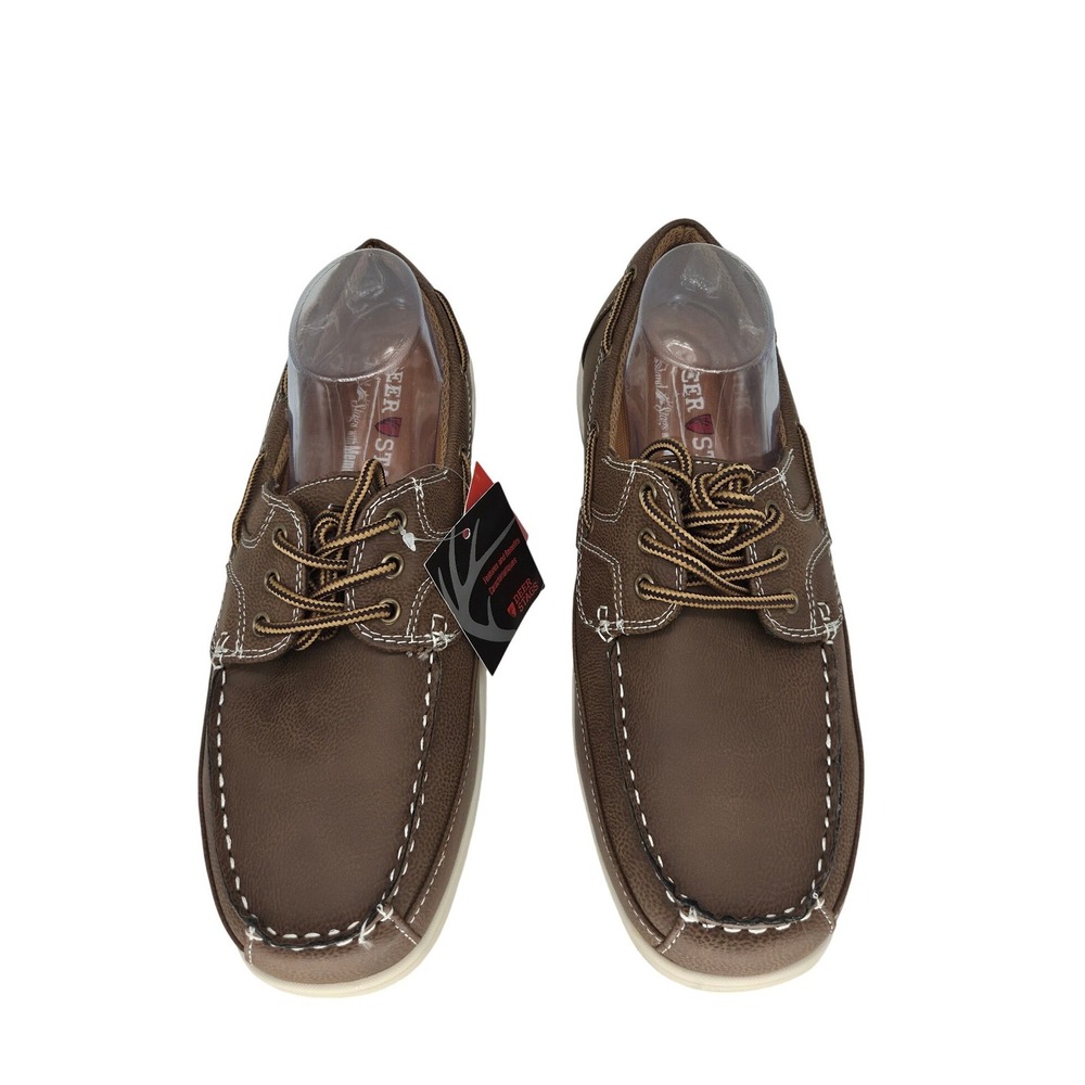 NWT Deer Stags Mitch Mens Brown Boat Shoes Memory Foam Loafers 8.5M Nautical